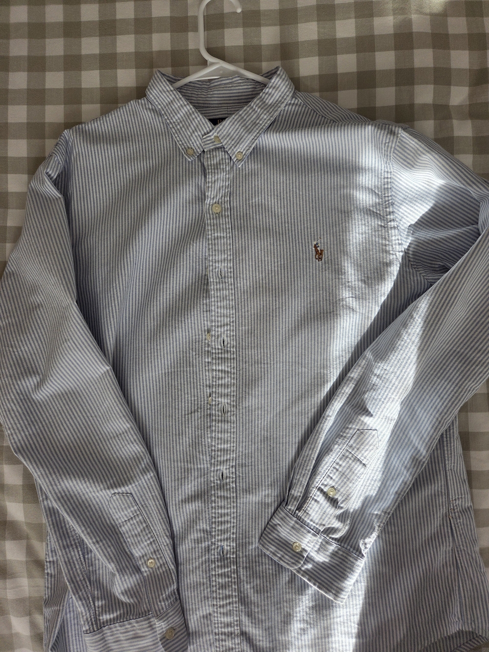 Polo by Ralph Lauren Light Blue and White Striped Button-Down Shirt Slim FIT